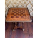 A Galleried chess table (68cm sq. by 70cm h)