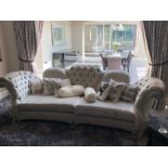 A Light silver designer sofa (300cm w x 110 cm d x 110 cm h seat height 47 cm)