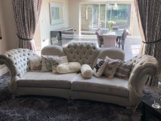 A Light silver designer sofa (300cm w x 110 cm d x 110 cm h seat height 47 cm)