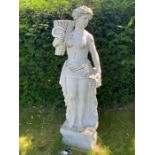 A Marble statue of a Roman woman 160 cm high