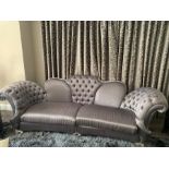 A dark silver contemporary designer sofa (300cm w x 110cm d x 110 cm h seat height 47cm high)