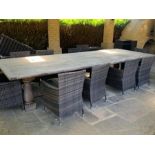 A substantial French oak garden table (400cm x 150cm x 78cm)