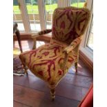 A pair of French style gilt chairs (74cm w x 100cm h x 44cm seat height)