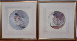 Sir William Russell Flint RA ROI (1880-1969) Scottish, 'Renee' and "Amanda", a pair of limited