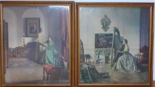 A pair of prints after Leonard Campbell Taylor RA, framed and glazed, (52x44 cm largest). (2)