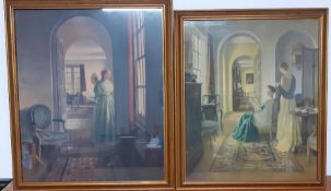 A pair of prints after Leonard Campbell Taylor RA, framed and glazed, (52x44 cm largest). (2)