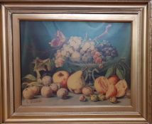 A print after Giuseppe Falchetti (1843-1918) Italia, 'Still Life', framed, (37x48 cm).