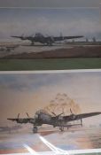 A pair of prints depicting WWII Bombardiers, (40x59 cm). (2)