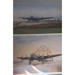 A pair of prints depicting WWII Bombardiers, (40x59 cm). (2)