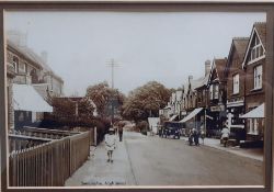 "Sunninghill High Street" (Ascot), a print framed and glazed, (13.5x19.5 cm).