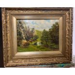 A 20th century English school, 'Valley scene', signed: "C.Brown" and dated 1907, oil on canvas, (