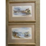 A pair of watercolours 'Mountain scenes', signed with monogram 'J.M.' and dated 1879, framed and