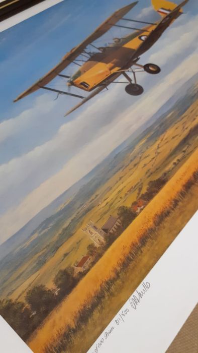 After E.A. Mills, "Early days", depicting a tiger moth biplane, signed and numbered 311/500, (54. - Image 3 of 6