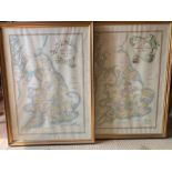 A pair of maps after the 'Hampton Hunt series (...) of Great Britain', framed and glazed.