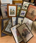 A selection of military framed prints, framed and glazed (15+)