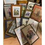 A selection of military framed prints, framed and glazed (15+)