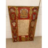 A vintage framed cloth poem (H76cm W49cm)