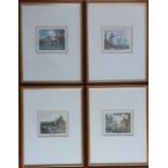 A collection of four prints dedicated to hunting (8.5x9.5 cm). (4)