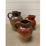 Three Earthenware pitcher jugs