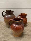 Three Earthenware pitcher jugs