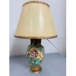 A Large Majolica vase lamp conversion 37cm H