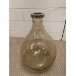 A carboy style glass jar with metal top (H36cm)