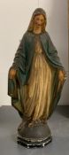 A statue of The Virgin Mary/Our Lady of Grace in plaster (H64cm W27cm)