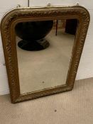 A regency style gilt frame plaster mirror