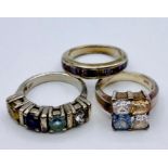 A selection of three quality silver fashion rings