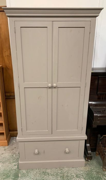 A painted wardrobe with drawers under (H185cm W90cm D60cm)