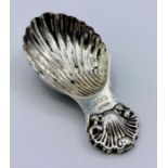 A silver caddy spoon, hallmarked for Birmingham by A Marston & Co 1968