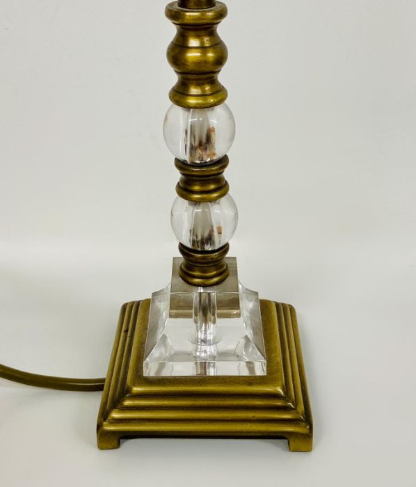 A pair of brass and glass effect lamps and one other - Image 5 of 6