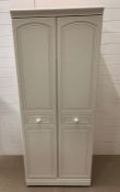 A white double door wardrobe (H190cm W76cm D53cm)