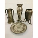 Four pieces of quality pewter