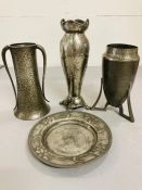 Four pieces of quality pewter