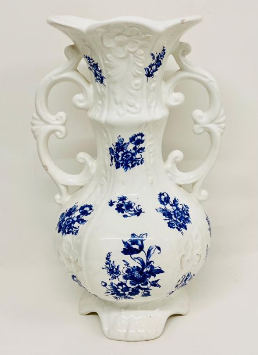 A Capodimonte blue and white two handled vase - Image 3 of 5