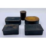 A Selection of five various antique snuff boxes