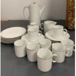 A Thomas of Germany tea set in white china with silver rim