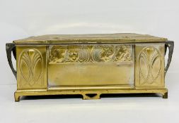 An Art Deco brass box