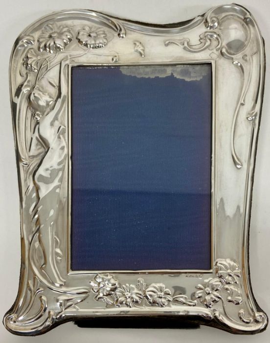 A pair of art noveau style silver photo frames 1992/3 and a John Lewis silver frame - Image 5 of 5