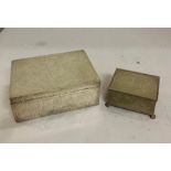 Two pewter lidded boxes