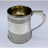 A Georgian silver tankard (123g) (Possibly 1789)