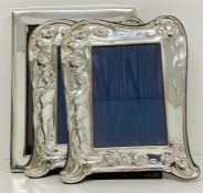 A pair of art noveau style silver photo frames 1992/3 and a John Lewis silver frame