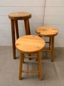 Three pine stools