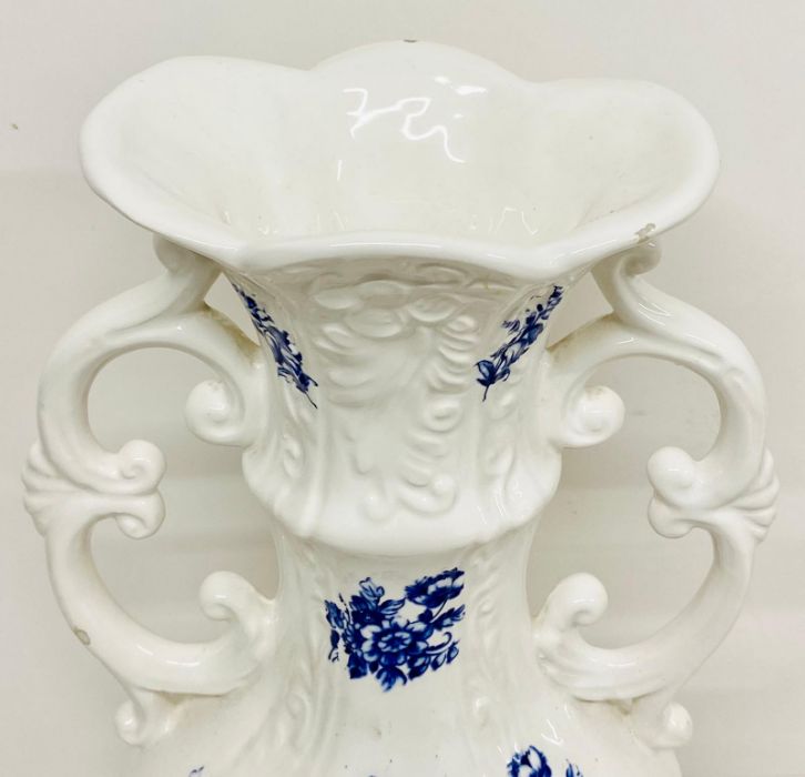 A Capodimonte blue and white two handled vase - Image 2 of 5