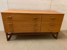 A teak Mid Century sideboard (H72cm W130cm D46cm)