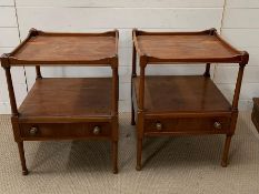 A pair of two tier side tables (H64cm W47cm D38cm)