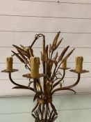 A gilt wheat sheaf light