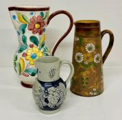 Three studio pottery jugs