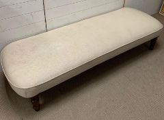 A daybed on mahogany feet (H39cm W187cm D70cm)